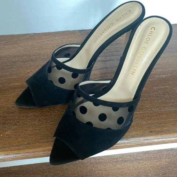 NWOT CHLOE GOSSELIN Liz Black Velvet Mules, size 42 - Picture 6 of 12